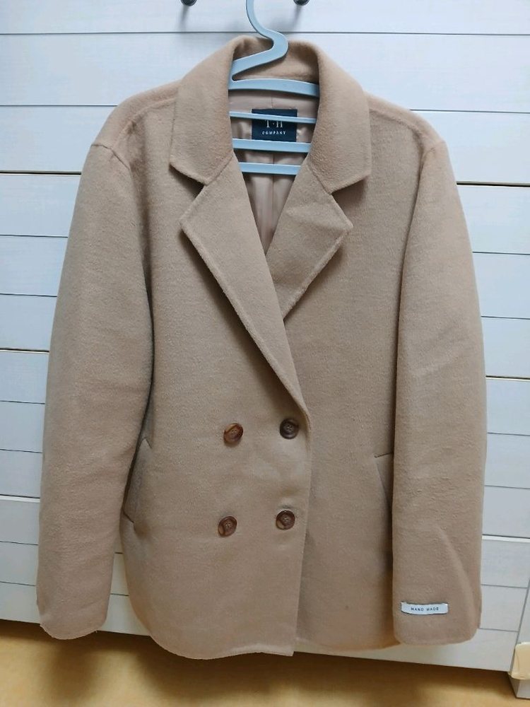 모직 핸드메이드 반코트 더플코트55사이즈4만원,모50%정가30만원대 상태최상--0