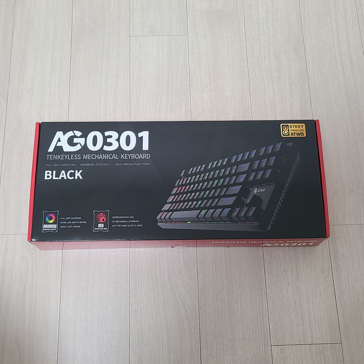 에이투 AG0301 유선 적축 게이밍 키보드 블랙 이미지