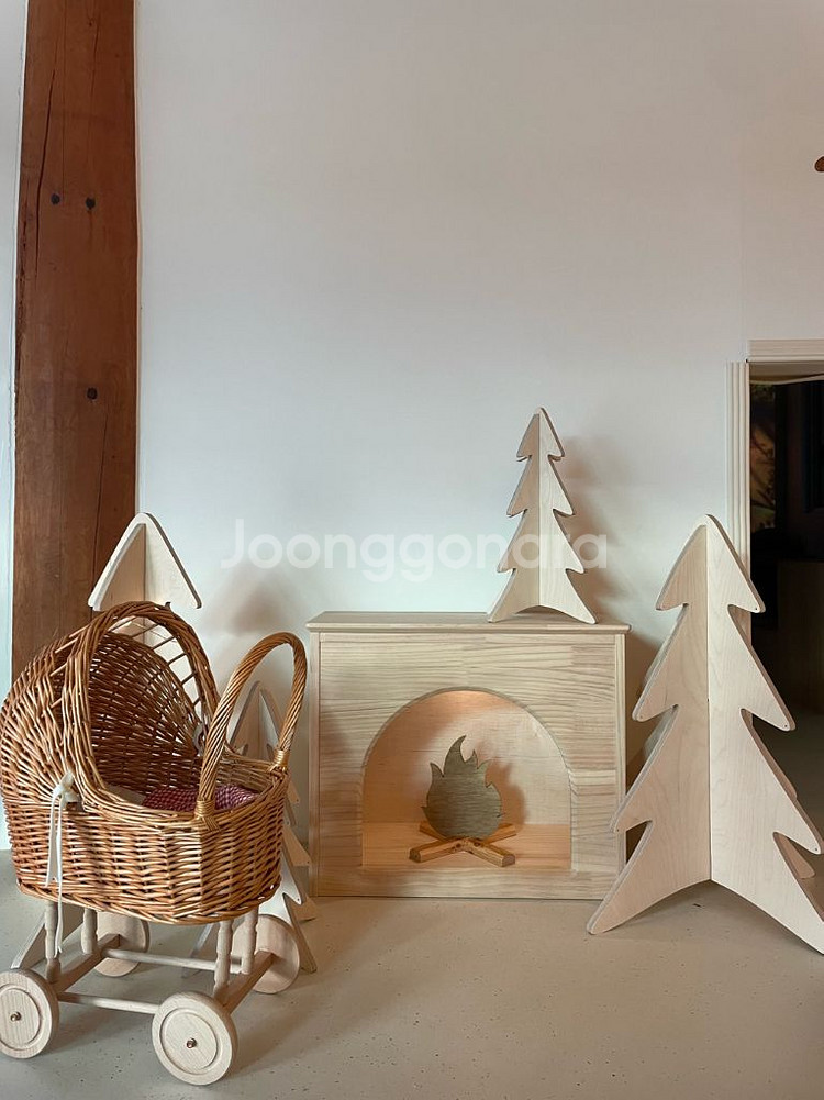 인테리어 소품 우드 벽난로 & 우드 트리 (새제품)--1