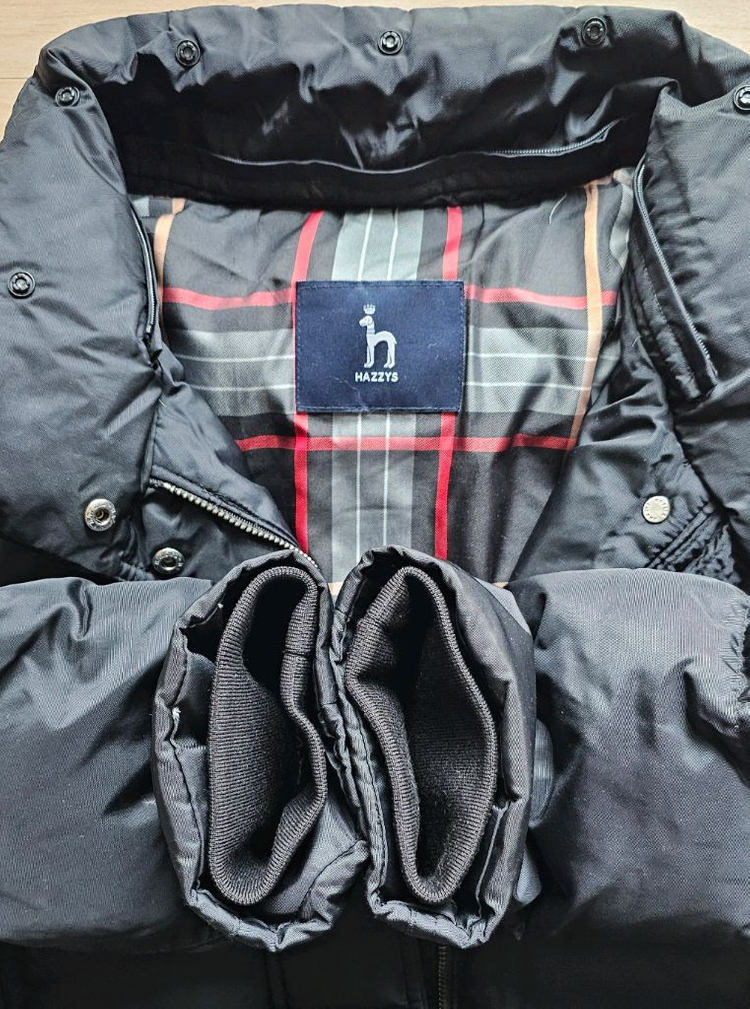 (정품) (여성용) (HAZZYS) 헤지스 구스다운(100%) 블랙 롱 패딩 점퍼/(여우모피/친칠라)--3