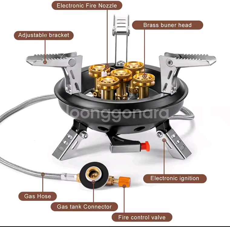 캠핑 일반형 중형 5구 가스 버너 스토브 (새상품)--3