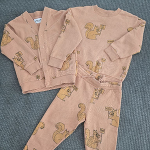 미니로디니 다람쥐 상하의 가디건 세트