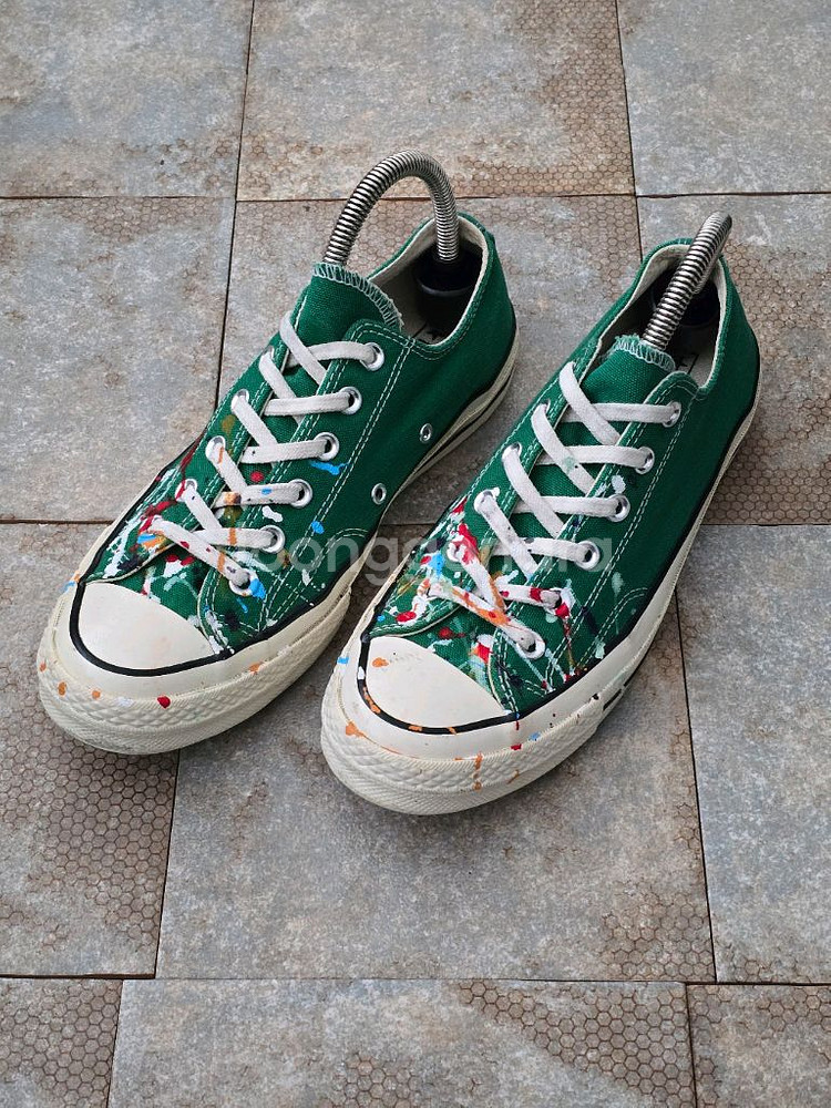 (260)컨버스 척 70 빈티지 캔버스 아마존 그린 커스텀 스니커즈--0