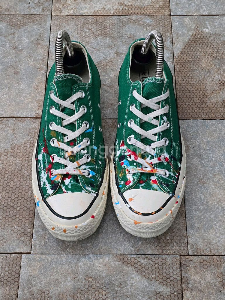 (260)컨버스 척 70 빈티지 캔버스 아마존 그린 커스텀 스니커즈--1