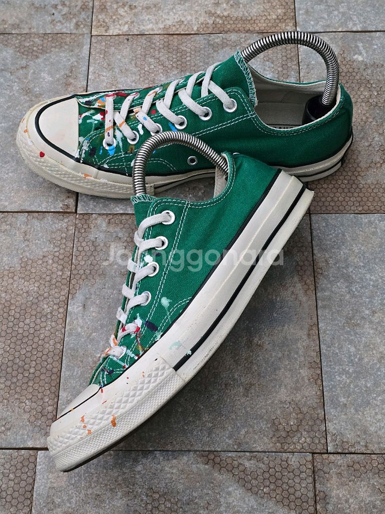 (260)컨버스 척 70 빈티지 캔버스 아마존 그린 커스텀 스니커즈--2