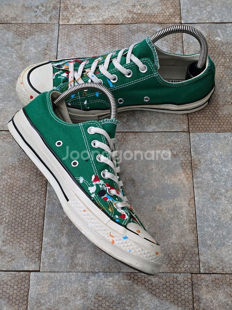 (260)컨버스 척 70 빈티지 캔버스 아마존 그린 커스텀 스니커즈--3