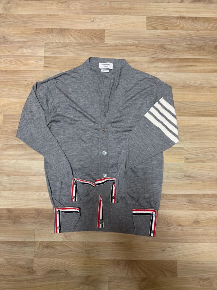 톰브라운 메리노울 가디건 그레이 5size--0