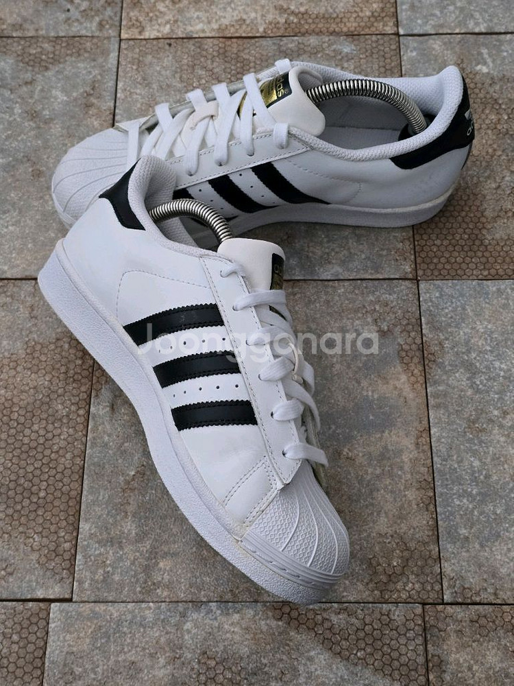 (230)아디다스 슈퍼스타 화이트 블랙 스니커즈 운동화--3