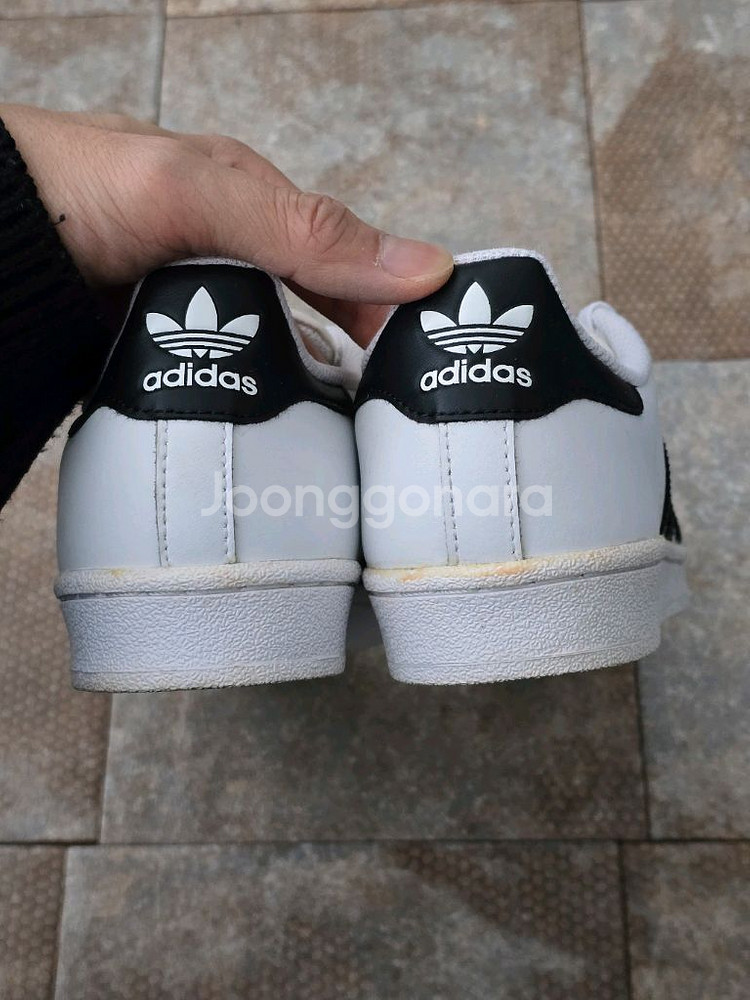 (230)아디다스 슈퍼스타 화이트 블랙 스니커즈 운동화--7
