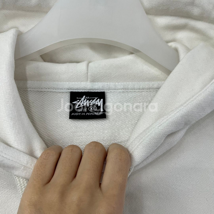 스투시 디자인스 백로고 화이트 후드티--6