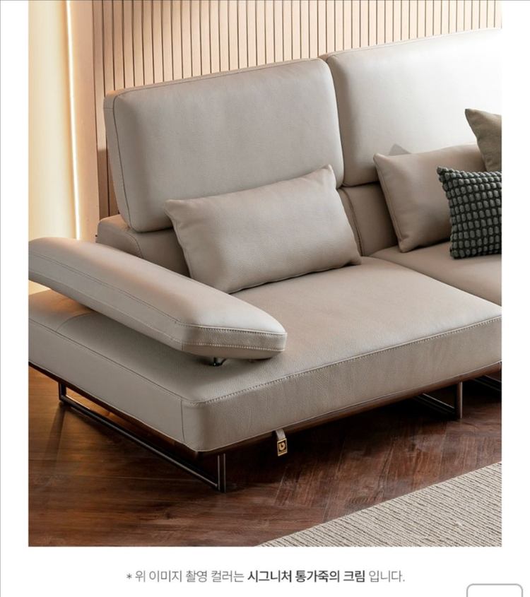 다우닝 클라임 원목 리프트업 전 체 통가죽 소파--3