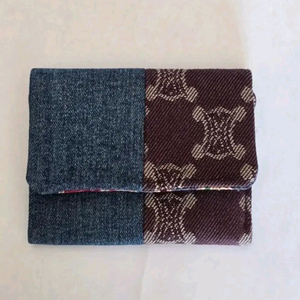 새제품/공방 데님&패턴 페브릭 카드지갑