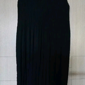 55~66) 새옷) 요이츠 본딩 플리츠 롱 원피스