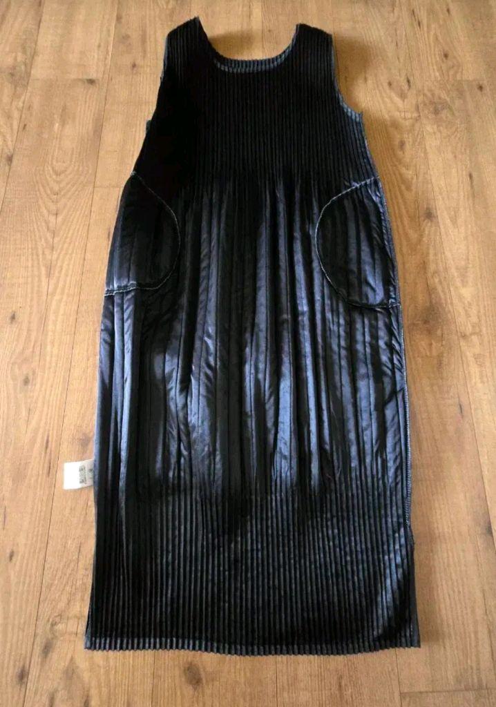 55~66) 새옷) 요이츠 본딩 플리츠 롱 원피스 이미지