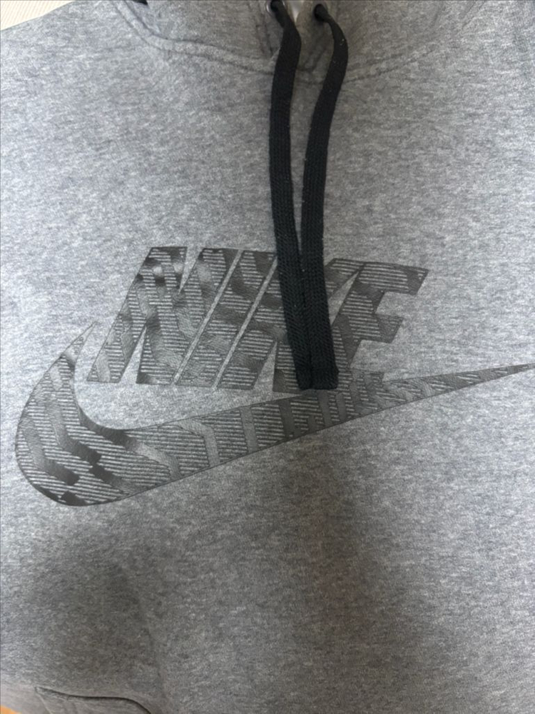 나이키 회색 후드티 스우시 프린팅 이미지