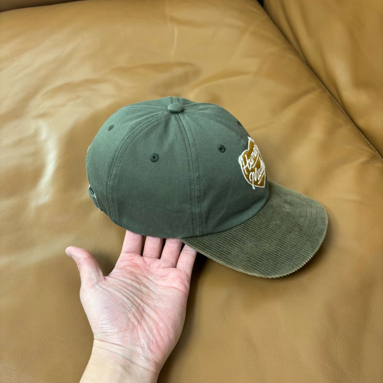 휴먼메이드 6패널 볼캡 모자 코듀로이 올리브 드랩--2