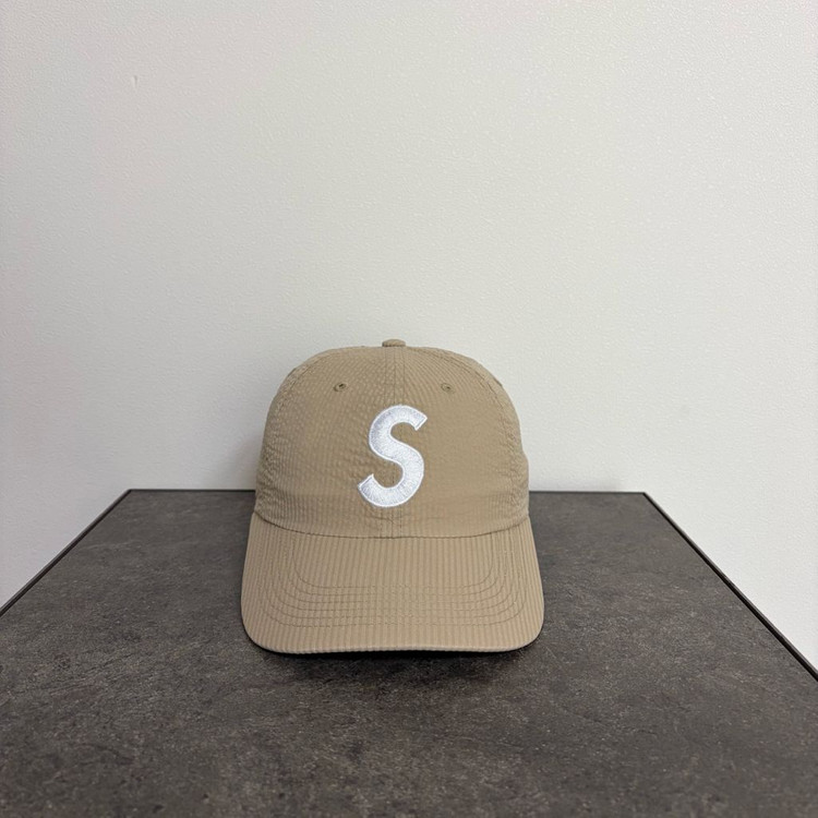 (OS) 슈프림 S로고 볼캡 모자 시어서커 탄--0