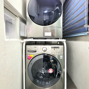 (분해청소완료) LG 세탁기 17kg + 삼성 건조기 16kg + 거치대(앵글) 세트 판매