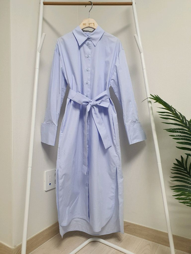 코스cos 벨티드 셔츠 롱원피스--1