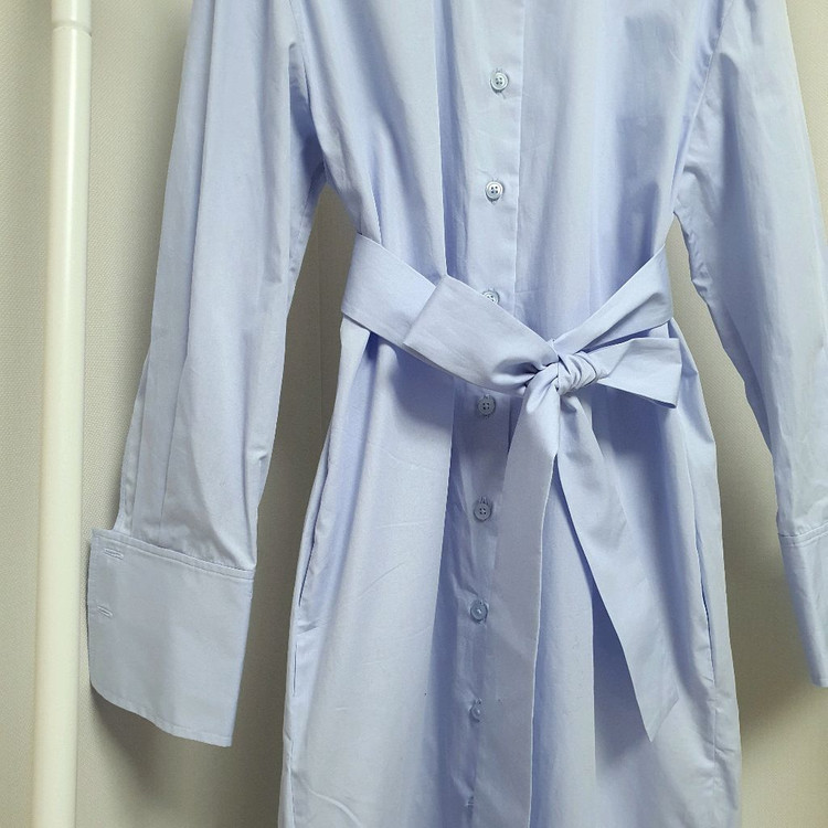 코스cos 벨티드 셔츠 롱원피스--2