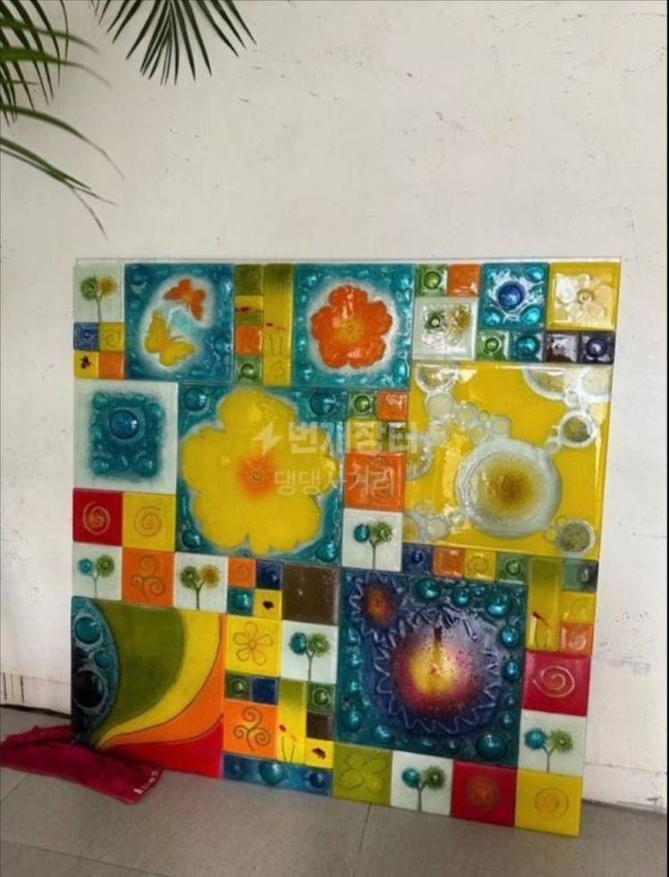 빈티지 유리공예 스테인드글라스 인테리어 소품 이미지