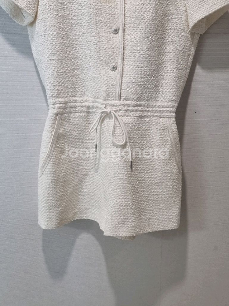 룩캐스트 트위드 반팔 원피스--4