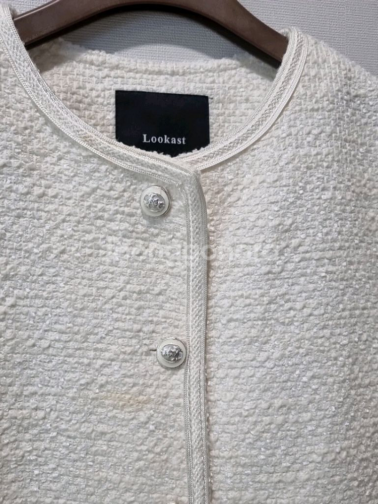 룩캐스트 트위드 반팔 원피스--6