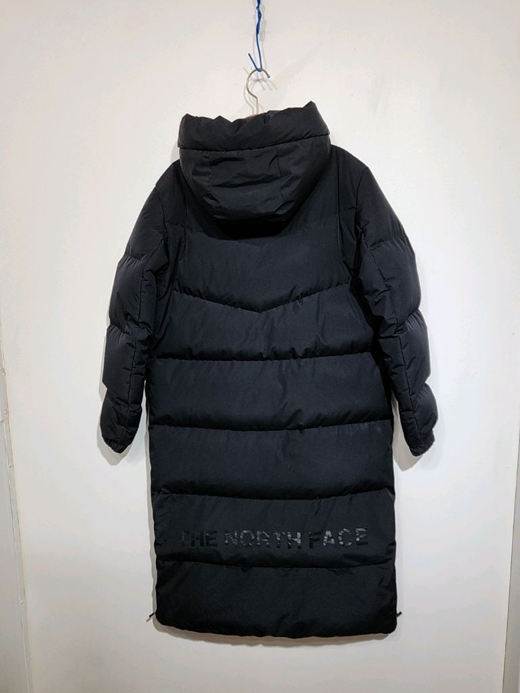 (M) 노스페이스 구스다운 롱패딩 점퍼 블랙 거위털 패딩코트 후드--5