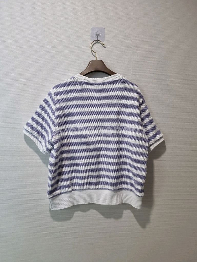 헤지스 스트라이프 반팔 니트--6