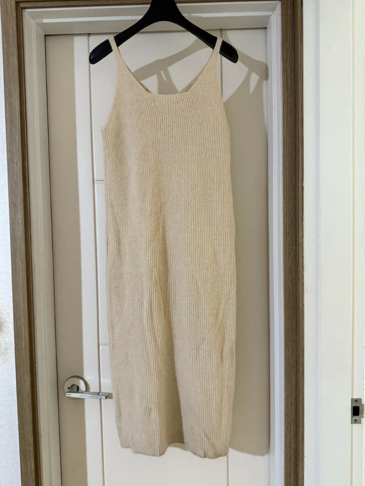 세트/라쿤 니트 롱원피스+가디건--5