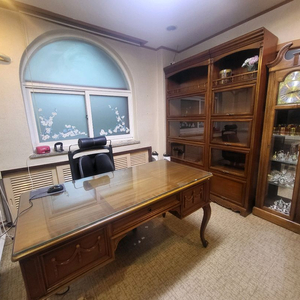 원목 책상 책장 세트