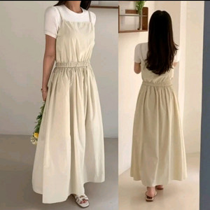 아이보리 뷔스티에 롱원피스