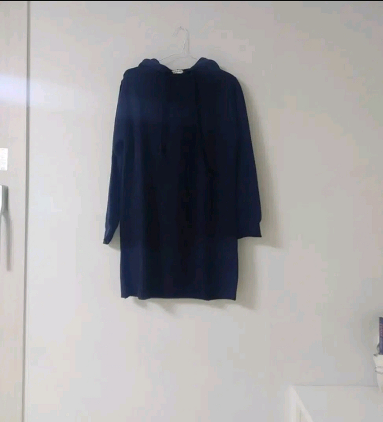 네이비 후드 롱니트 원피스 55 66--2