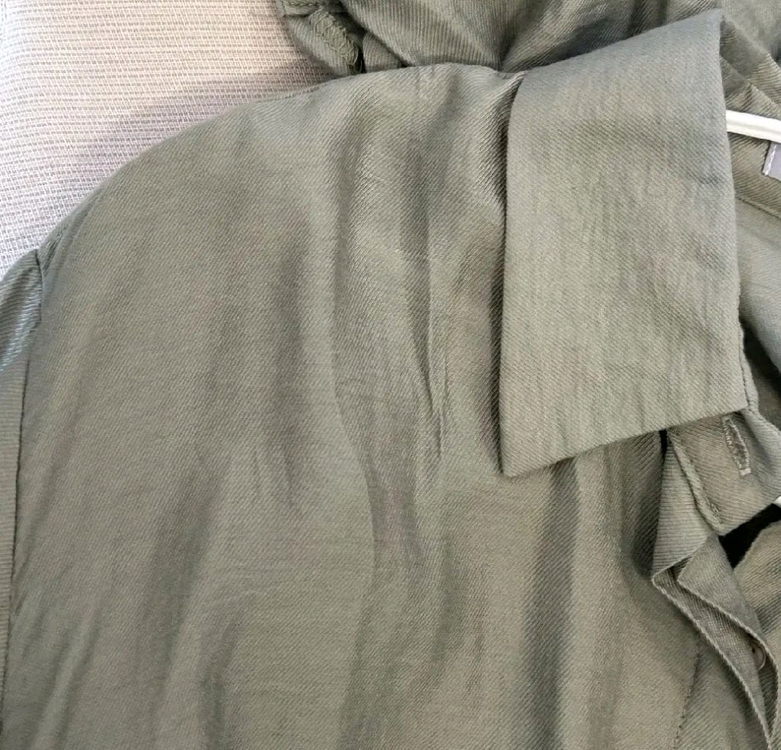 실키한 카키 셔츠 블라우스 루즈핏 66 77--4