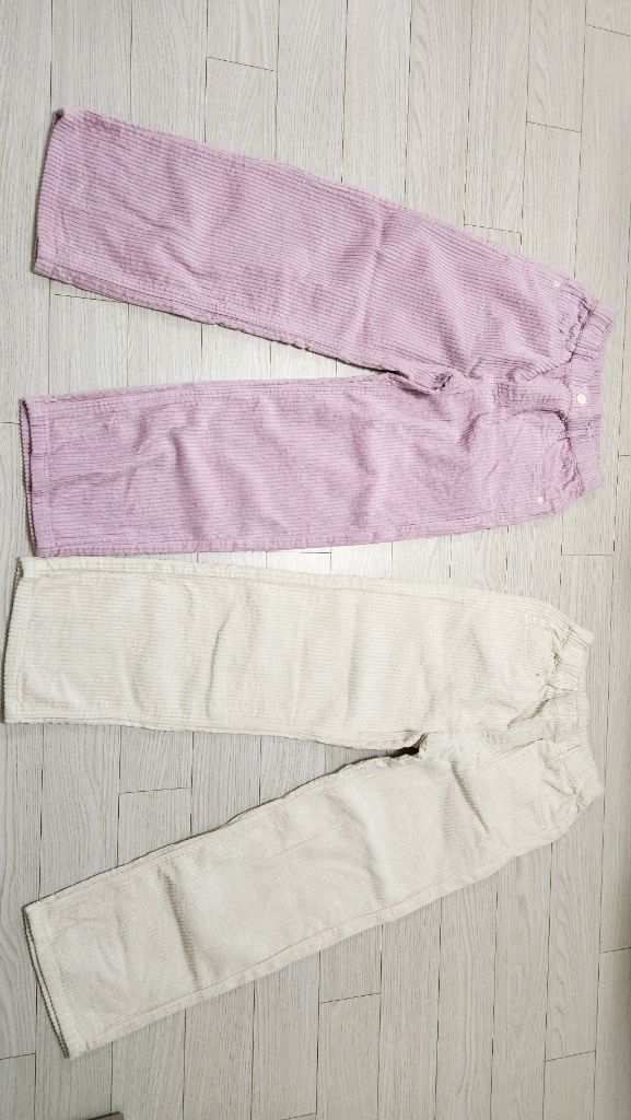 새상품)레노마.코듀로이.여아 바지.겨울용2벌일괄.사이즈 150--0