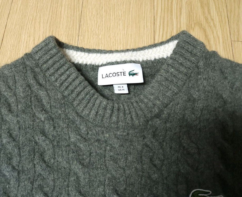 라코스테 쥬니어 케이블 풀오버 라운드 니트, 스웨터--3