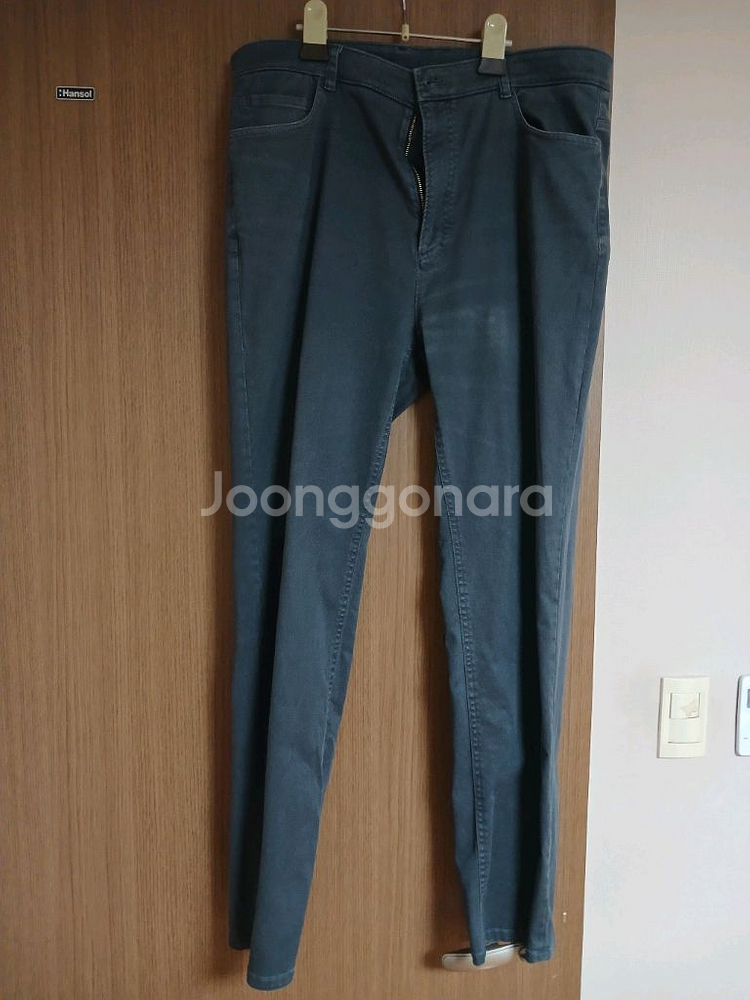 타임옴므 남성 가먼트워싱 레이온 면혼방 다크그레이 바지88 (35)--5