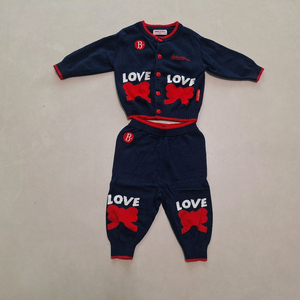 베베드피노 러브리본 스웨터 셋업 세트 90