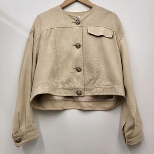 타임 린넨 크롭 자켓