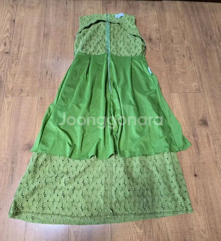 55) 실측사이즈 참고/Her She 아일렛 자수 펀칭 롱 원피스--4