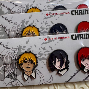 체인소맨 롯데시네마 메탈 뱃지 3종 미개봉