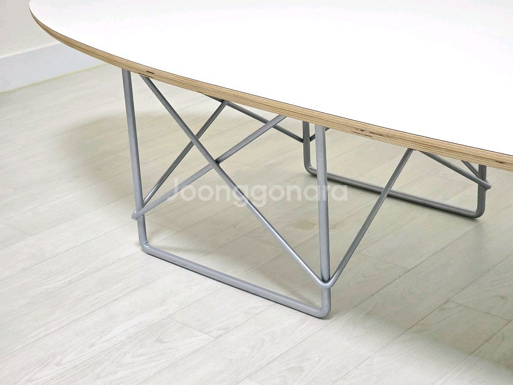 (무료배송) 자작나무 원목 타원형 거실 테이블 탁자 식탁 겸용--3