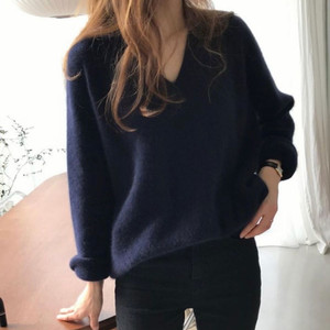 시어드 seard Raccon V-neck Knit (네이비) 라쿤브이넥니트