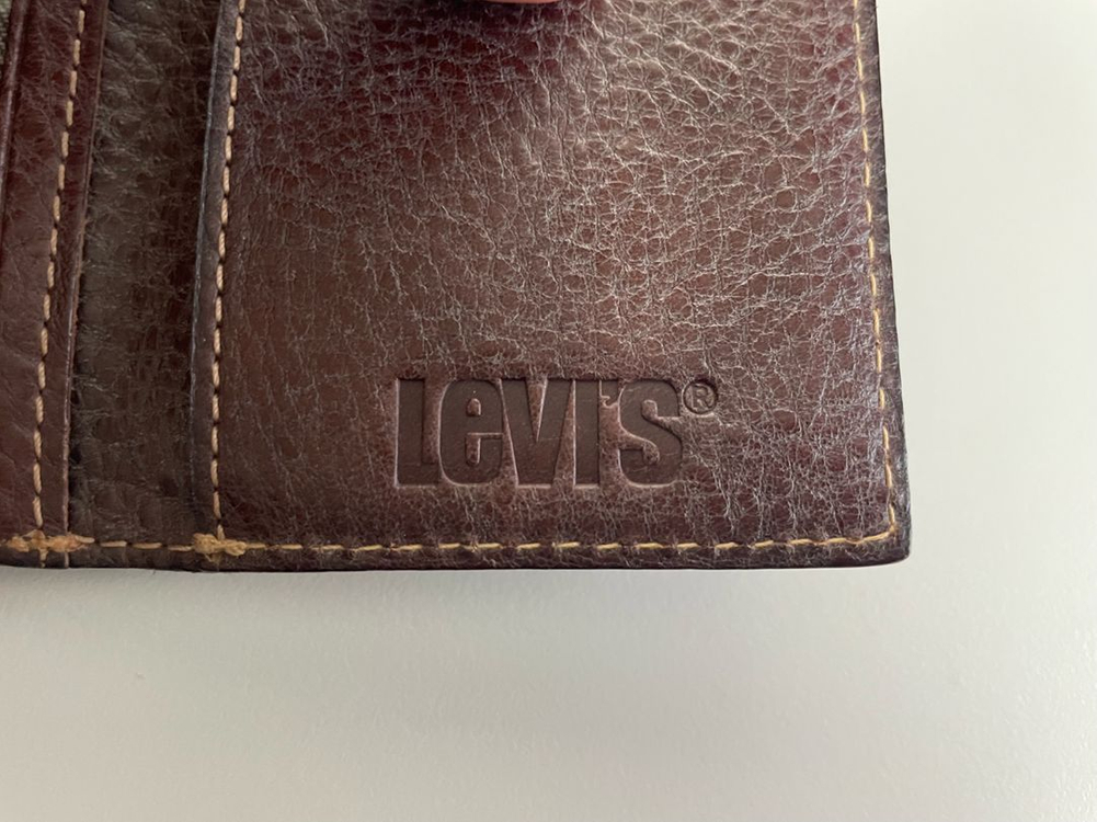 빈티지 리바이스 레더 트리플 폴드 지갑--3
