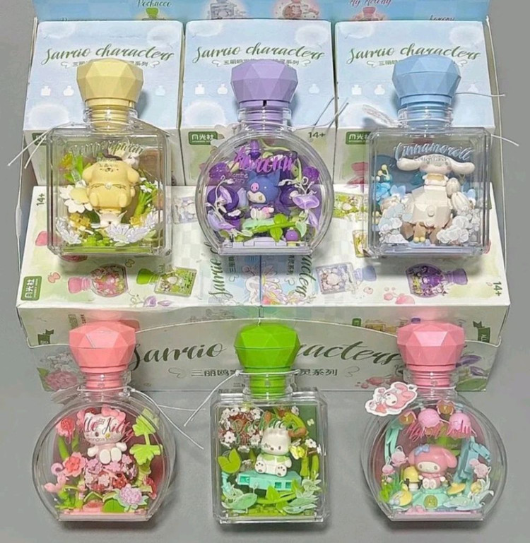 산리오 플라워엔젤 향수 무드등 LED 레고 가챠 6가지--2