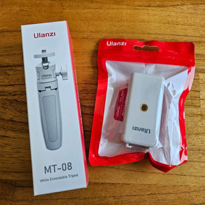울란지 ST-07 스마트폰 거치대 홀더 + MT-08 삼각대 화이트