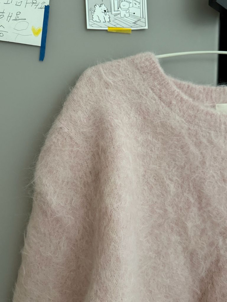 모네 라이트핑크 알파카 니트 (리본빛)--1