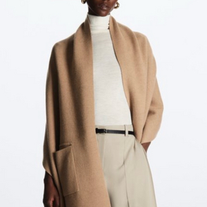 코스 COS 울 니티드 케이프 베이지 양면 (택포)