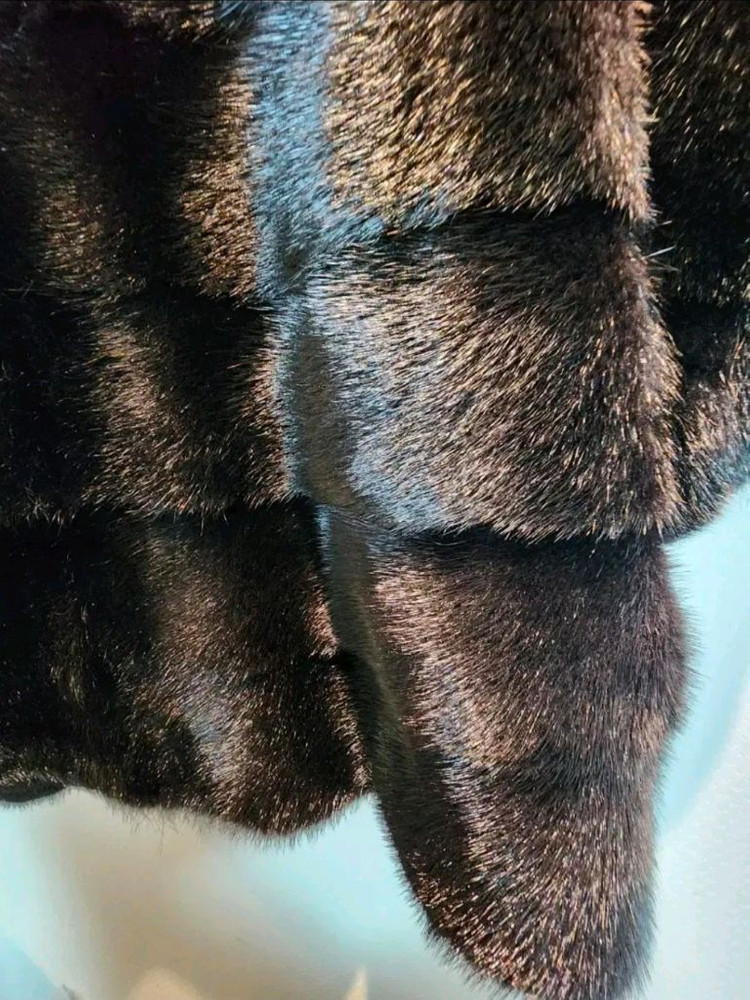 쉬즈미스 사가퍼 휘메일 벨벳 호리젠탈 밍크 케이프 자켓 free사이즈(55~66사이즈) 새제품 블랙컬러--7