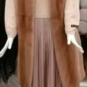 씨씨콜렉트 휘메일 밍크 캐시미어 모혼방 믹싱 롱베스트 free사이즈(55~66사이즈) 카멜베이지컬러